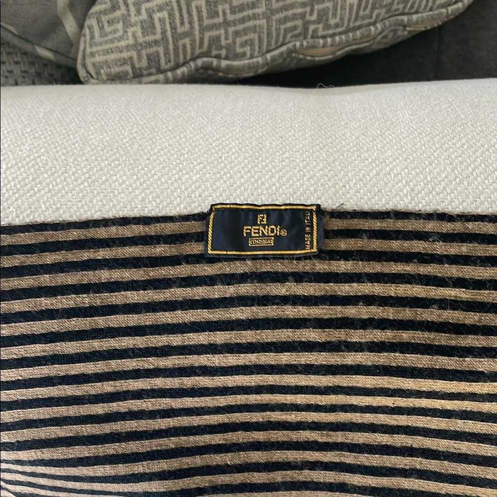 Fendi Black and Tan Striped Scarf - Picture 3 of 4